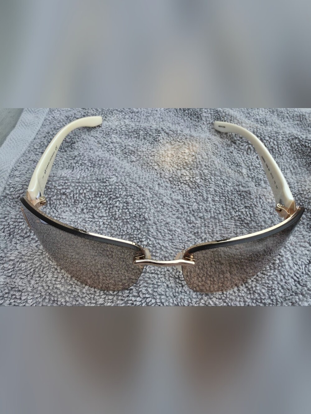 A|X Armani Exchange AX002/S Sunglasses Ivory Gold Brown Rimless 67-15-115